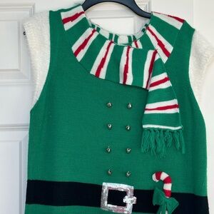 United States Sweaters Green and White Knit